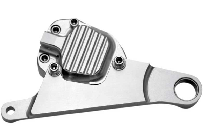 CLASSIC 2ピストンブレーキキャリパー フロント クローム：シングルキャリパー 1988〜06年FXSTS(2)