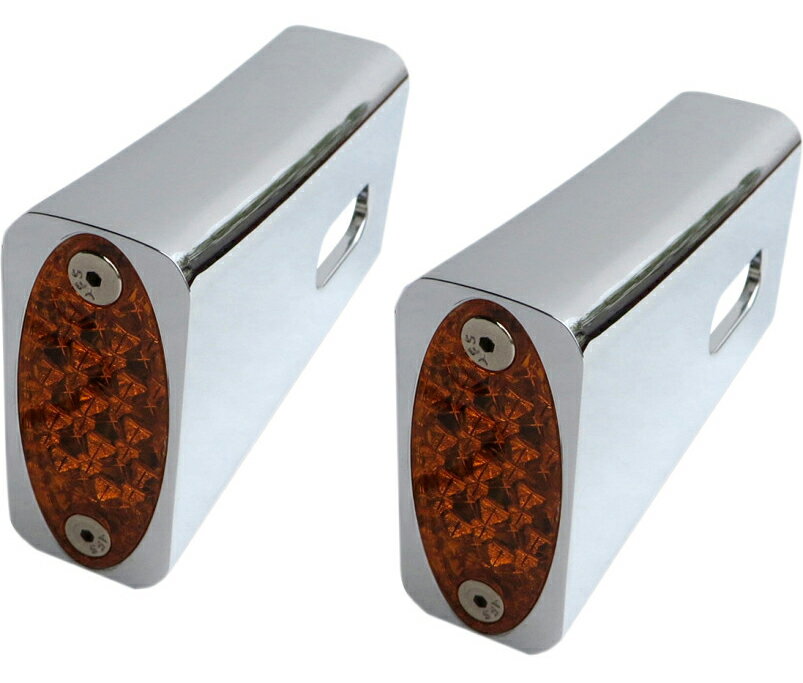 フェンダーストラット LEDターンシグナル クローム 2004〜22年スポーツスター、2006〜17年ダイナ、1984..