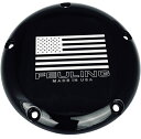 AMERICAN FLAG ダービーカバー:1999~17年ダイナ、1999~18年ソフテイル、1999~15年ツーリング/グロスブラック