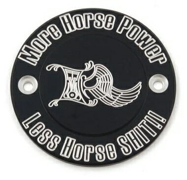 ポイントカバー モアホースパワー 2つ穴(横向き）：1984〜99年ビッグツイン/ブラックマシーン仕上げ