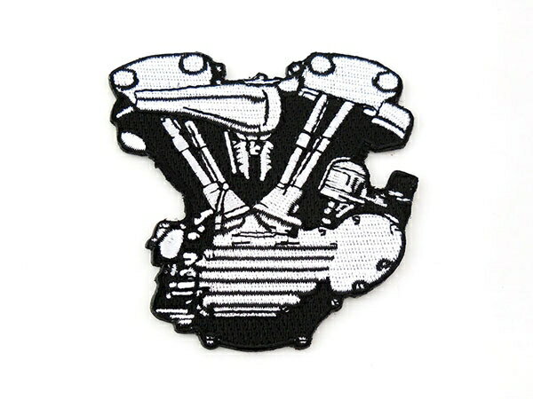 Black and White Knucklehead Engine Patch