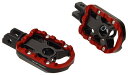 WHEELIE ドライバーフットペグ:ブラック&レッド