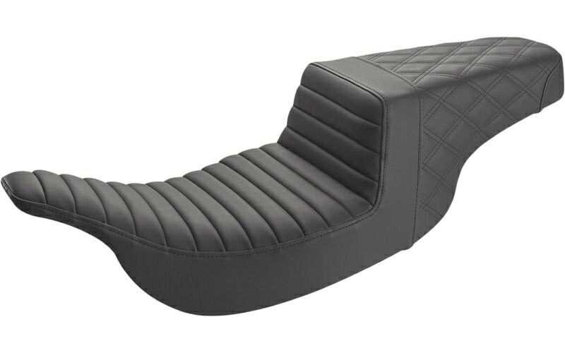 STEP-UP TR FRONT ＆ REAR LS シート：1997〜07年FLHT、FLTR/ブラック