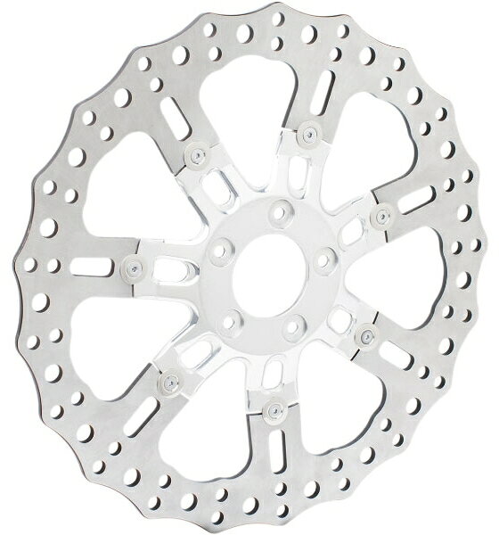14”TWO-PIECE フローティングローター：7VALVE クローム 2006～17年ダイナ、2015～17年ソフテイル、2008～16年ツーリング フロント用