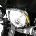 LED FANG ヘッドライドベゼル ターンシグナル付き:2014年以降ツーリング/クローム