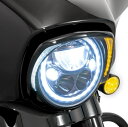 LED FANG ヘッドライドベゼル ターンシグナル付き:2014年以降ツーリング/ブラック
