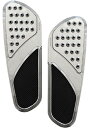 VINTAGE EXTENDED DRILLED ドライバーフロアボード:CHROME RUBBER INSERTS/2012~16年FLD、1986~17年FLソフテイル、1984年以降ツーリング、トライク