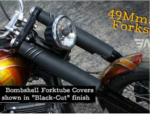 BOMBSHELL フォークチューブカバー：ブラックカット　2006〜17年ダイナ