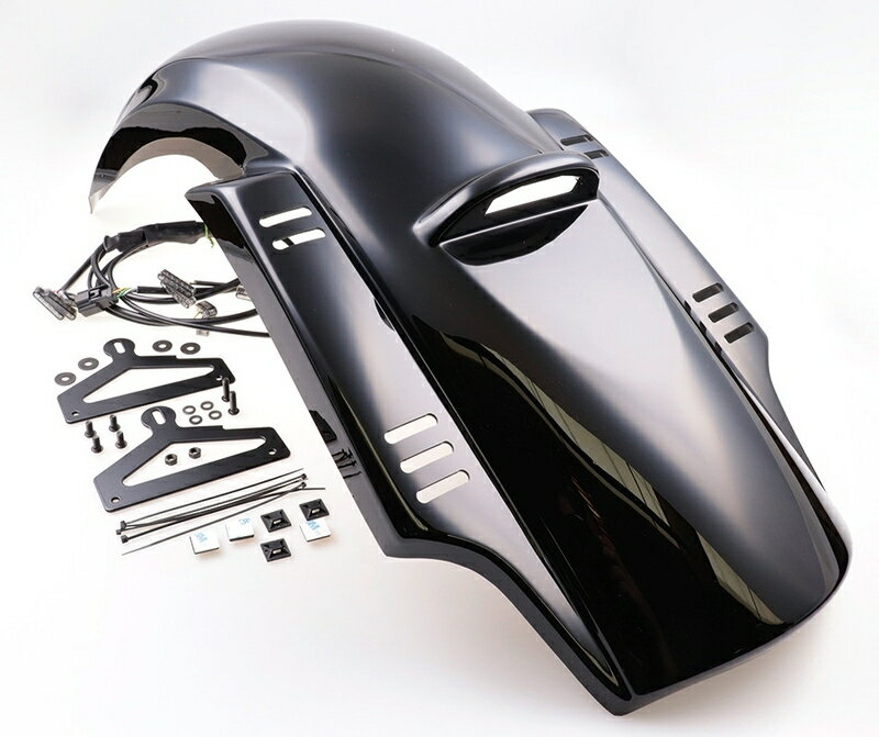 CUSTOM V2 リアフェンダー：2014年以降FLHX、FLTR、FLHR/グロスブラック仕上げ