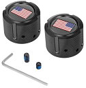 ブラック フロントアクスルナットカバー:AMERICAN FLAG 2008年以降モデル