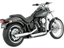 【18011784】 VANCE＆HINES ツインスラッシュ スリップオンマフラー クローム　2007～17年FXST、FLST、FXCW、FXSBモデル