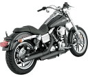 【18011787】 VANCE＆HINES ツインスラッシュ スリップオンマフラー ブラック　1995～17年ダイナモデル