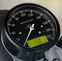 【2004079】 MOTOSCOPE CHRONOCLASSIC スピードメーター 200km/h　【リング】：ブラック　【ディスプレイ】：Green LCD