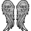 【28400186】 Grey Skull Wings Large Patches