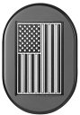アンテナカバー Black w/ contrastcut American flag 右側 2017~23年FLHRXS、2009~13年FLTR/X/XS、2009~23年FLHX/S
