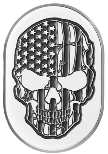 アンテナカバー Mirror polish w/ contrastcut American flag skull 右側 2017～23年FLHRXS、2009～13..