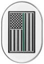 アンテナカバー Mirror polish w/thin green line American flag 左側 2017~23年FLHRXS、2009~13年FLTR/X/XS、2009~23年FLHX/S