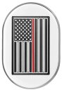 アンテナカバー Mirror polish w/thin red line American flag 右側 2017~23年FLHRXS、2009~13年FLTR/X/XS、2009~23年FLHX/S