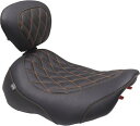 WIDE TRIPPER ソロシート バックレスト付き DIAMOND-STITCH ブラック/マンダリンオレンジステッチ 2023年以降FLHXSE、FLTRXSE、2024年以降FLHX/U、FLTRX/STSE