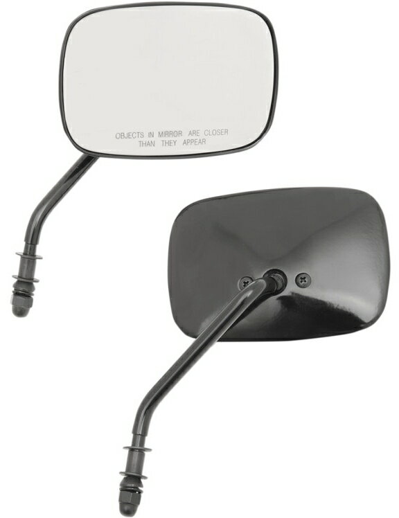 OEMスタイル RECTANGLEミラー：ブラック/ショートステム