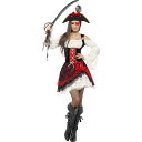 海賊 女海賊　赤　衣装、コスチューム　大人女性用　Glamorous Lady Pirate　コスプレ