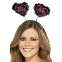 カチューシャ ブラック ヘアアクセサリー 大人女性用 Hen Party Love Heart Boppers コスプレ