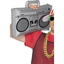 ラジカセ　シルバー　1980年代風　音楽　ミュージシャン　大人男性用　Infl atable Ghetto Blaster　コスプレ