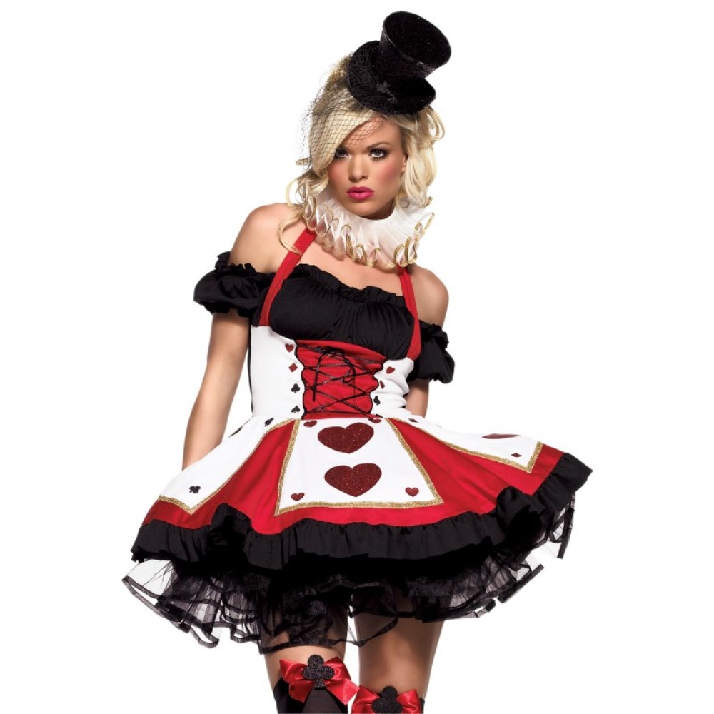 女王　コスチューム　「不思議の国のアリス」　大人女性用　2 PC. Pretty Playing Card　コスプレ