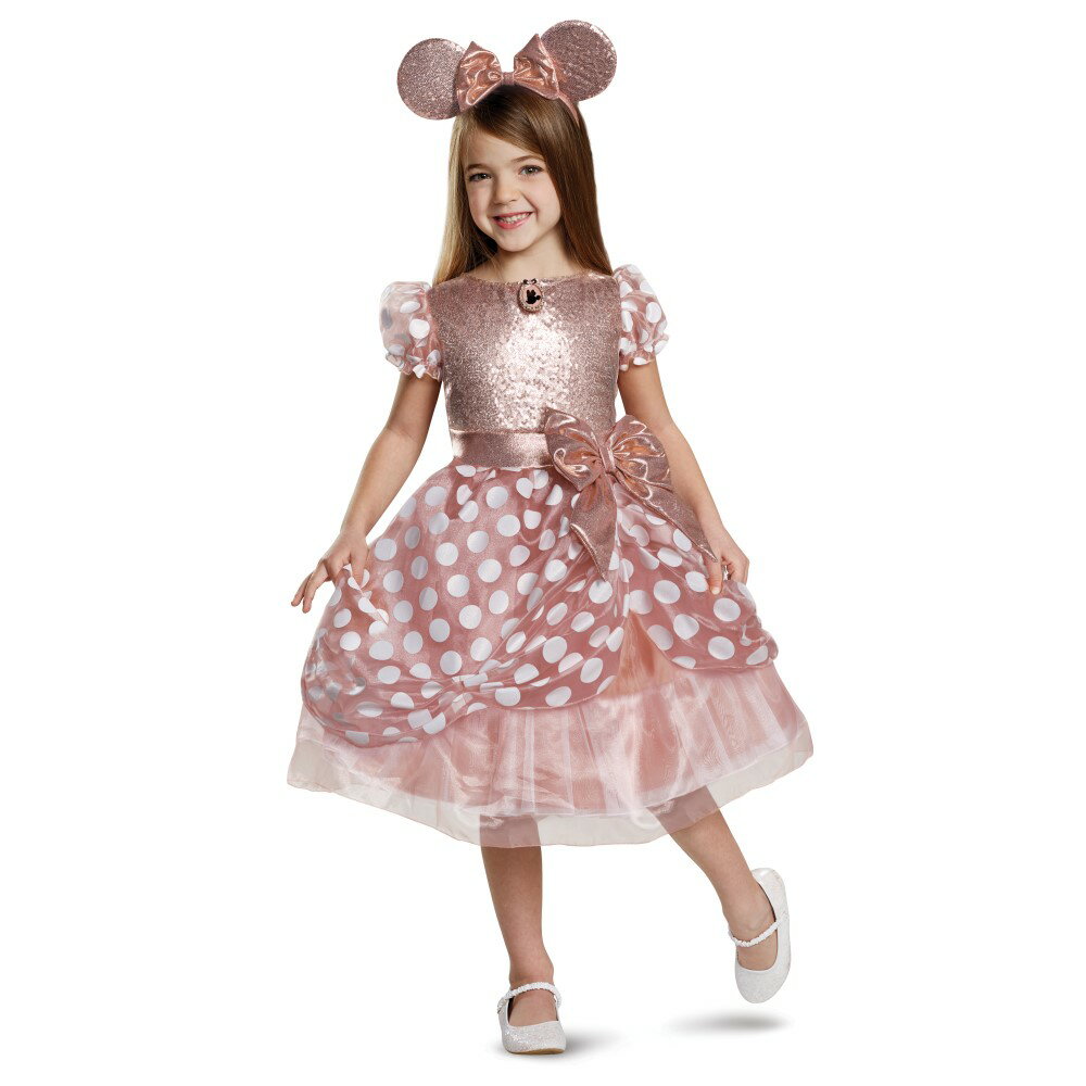 ミニー マウス 衣装 ハロウィン コスチューム サンタ衣装 子供女性用 Deluxe ディズニー ミニーちゃん ローズゴールド コスプレ アメリカンコスチューム店 イベント衣装 平日13時までのご注文 決済完了で当日出荷 土日祝発送休業