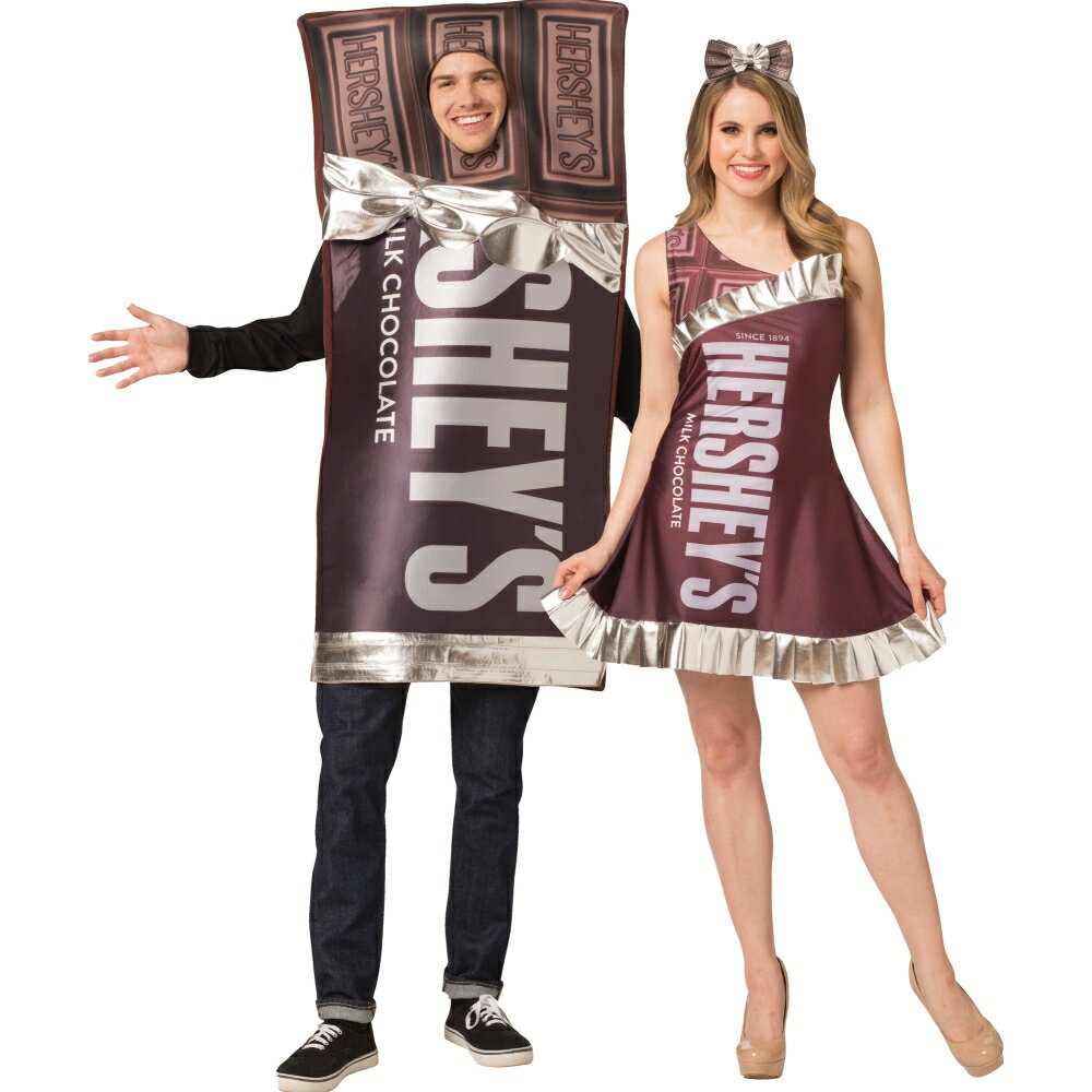 チョコレート　ペア・カップル　コスチューム　大人用　お菓子　スイーツ　板チョコ　コスプレ衣装　Hershey's Bar