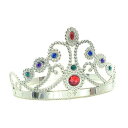 プリンセス ティアラ シルバー 女王 お姫様 大人用 王冠 宝石 コスプレ Jewelled Queen 039 s Crown