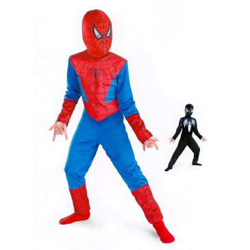 スパイダーマン　赤、黒　リバーシブル　衣装、コスチューム　コスプレ　子供男性用ハロウィン