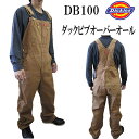 ディッキーズ Dickies オーバーオール DB100 Sanded Duck BIBリンスドブラウン　ウォッシュタイプ 作業服 デニム ジーンズ 大きいサイズ オーバーオール つなぎ 作業着 サロペット ワークウエア ユニホーム 男女兼用 dickies 全国送料無料 (沖縄離島除く)