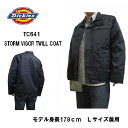 ディッキーズ ディッキーズ Dickies ジャケット TC641　STORM VIGOR TWILL COAT ブラック　ツイールコート　ジャケット メンズファッション コート ジャケット 防寒 ブラック 中綿入り 防水 ブルゾン ジャンパー ナイロン メンズ dickies デッキーズ 全国送料無料