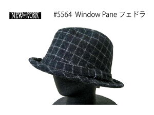 ニューヨークハット NEWYORKHAT ハット 帽子 フェドラ 中折れ帽 ハンチング 帽子 #5564 WindowPane Fedora ブラック/ホワイト（L）