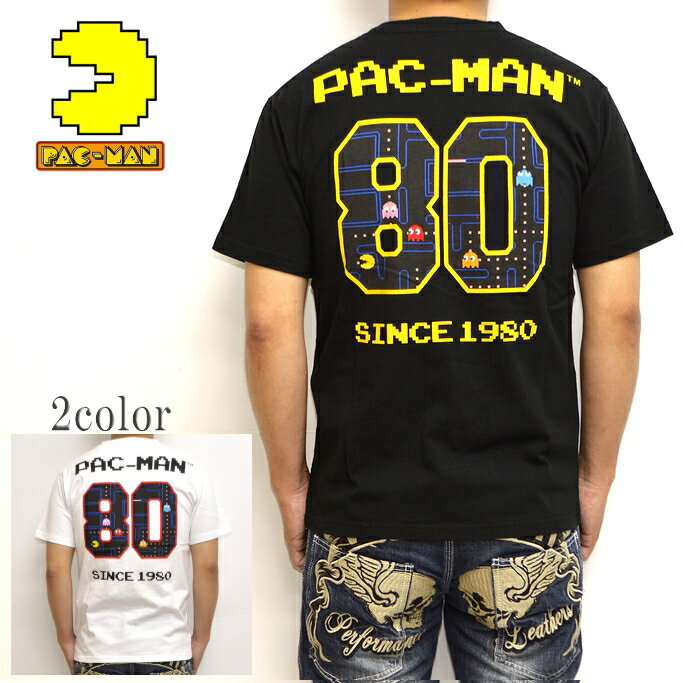 50%OFF 楽天スーパーSALE セール パックマン PAC-MAN PCM-05 80 半袖 Tシャツ ドットアーケード ファミコン 昭和 ナムコ ゲーム メンズ 送料無料