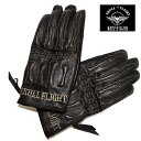 SKULL FLIGHT スカルフライト 3シーズン対応撥水加工オールレザーグローブ BONE GLOVE ボーングローブ ブラック×グレー色 全10色 送料無料