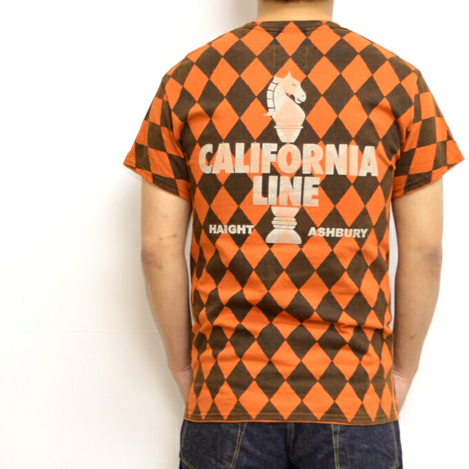 CALIFORNIA LINE カリフォルニアライン 半袖Tシャツ オレンジ色 全6色 クルーネックTee チェッカー 送料無料