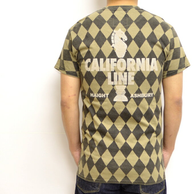 CALIFORNIA LINE カリフォルニアライン 半袖Tシャツ カーキ色 全6色 クルーネックTee "チェッカー" 送料無料