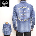 SKULL FLIGHT スカルフライト 長袖シャツ ライダースデニムウエスタンシャツ RIDERS DENIM WESTERN SHIRTS メンズ バイカー ハーレー 送料無料 新作