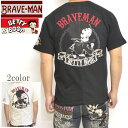 ブレイブマン ベティブープ BBB-2120 半袖Tシャツ クレイジー半袖TEE BRAVE MAN BETTY BOOP トップス バイカー バイク メンズ 送料無料
