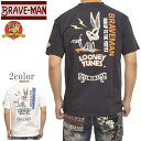 ブレイブマン ルーニーテューンズ LTB-2307 半袖Tシャツ 天竺半袖TEE バッグスバニー BRAVE MAN LOONEY TUNES トップス バイカー バイク メンズ 送料無料 新作(4)