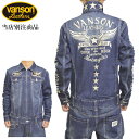 楽天アメリカンバース当店別注 バンソン VANSON ABV-2305 デニム オールインワン つなぎ ツナギ インディゴ フライングスター バイク バイカー メンズ 送料無料 新作