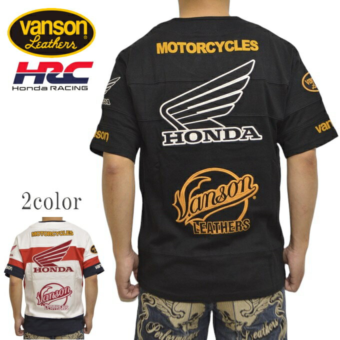 バンソン ホンダ HRV-2401 半袖Tシャツ 天竺半袖TEE VANSON HONDA 本田 コラボ トップス メンズ 送料無料 新作