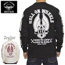 SKULL FLIGHT スカルフライト 長袖Tシャツ HELL ON WHEELS ロンT バイク バイカー トップス メンズ 送料無料 新作