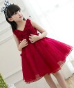 レッド 花柄 子供ドレス ノースリーブ フォーマル ワンピース キッズ服 子供服 女の子 ワンピース 子ども 発表会 七五三 演出舞台 結婚式 卒業園 入園式 100-150CM(4)
