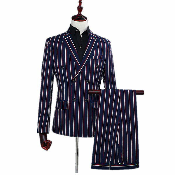 Sサイズ 即納 ストライプ メンズ スーツ スーツセット 上下セット セットアップ 2点セット 花柄 タキシード メンズ タキシード パンツ 演出服 華麗な王族服 王子様 ヨーロッパ風 復古風 コスプレ衣装 宮廷服 コスチューム 貴族服