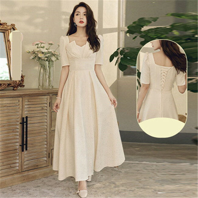 シャンパン 4タイプ レース ブライズメイド ドレス パーティードレス マキシ丈、ロング丈 ロングドレス スカート フォーマルドレス ワンピース二次会演出司会 結婚式お呼ばれ ゲストドレス 演奏会 披露宴 二次 誕生日 発表会 ナイトドレス イベント服