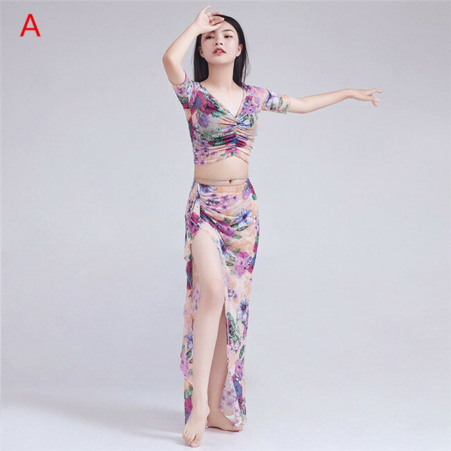 5色入荷上下セット ベリーダンス衣装 舞台服 演出用 レッスン着 ステージ衣装、練習用 レッスン トップス+スカート 2点セット ステージ衣装練習用 ベリーダン...