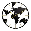 ブラック 直径60cm 世界地図 円型 掛け時計 北欧 壁掛け時計 壁時計 新築祝い かけ時計 ギフト プレゼント キッズルーム 子供部屋 寝室 リビング 店舗 おしゃれ 豊富なデザイン シンプル 高級感溢れるポリゴンライン 新生活 贈り物 新築 開店祝い 記念(3)